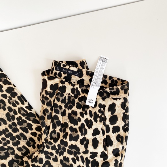 Zara Basic Leopard Print Ankle Pants Size Small - Picture 6 of 8